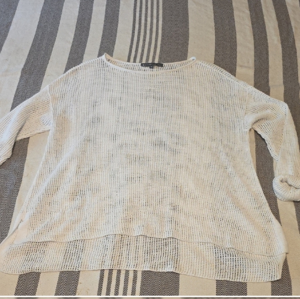Elliott Lauren White Cotton Crew Neck Top